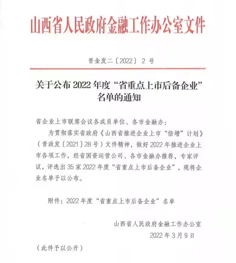 喜訊||2022年度“省重點上市后備企業(yè)”名單，華鑫肥業(yè)榮列榜中！(圖1)
